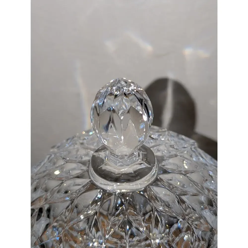 Vintage Wallace Silver Plate Pedestal Crystal Lidded Candy Dish USA Made - Picture 3 of 8